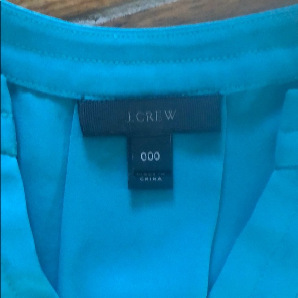 CLOSET CLOSES 09/25 J. Crew Teal V-neck blouse 000 - Picture 2 of 3